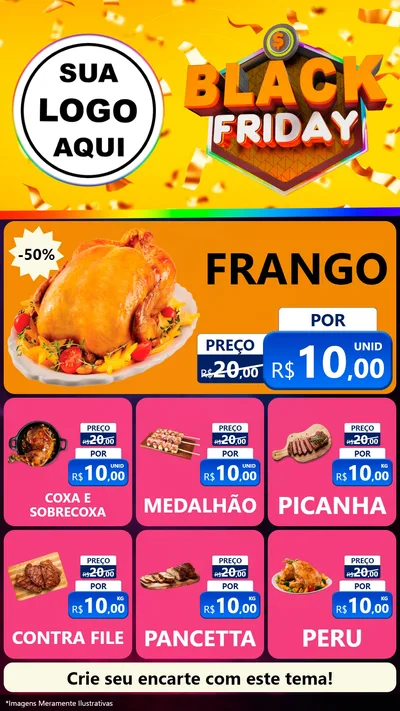 Modelo de Rede Social para Stories com o tema Black Friday para Assados