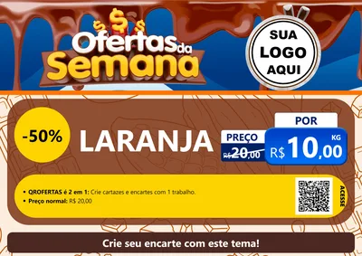 Modelo de Cartaz para Cartaz A4 Horizontal com o tema Ofertas da Semana - Páscoa para Hortifrúti