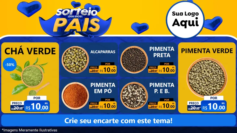 Modelo de TV para TV Horizontal com o tema Sorteio Dia dos Pais para Produtos Naturais
