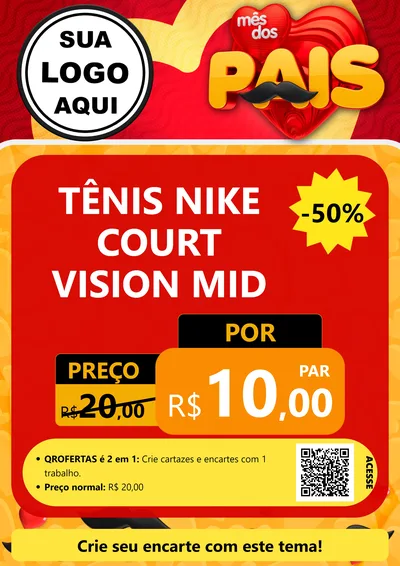 Modelo de Cartaz para Cartaz A4 Vertical com o tema Mês Dos Pais para Calçados
