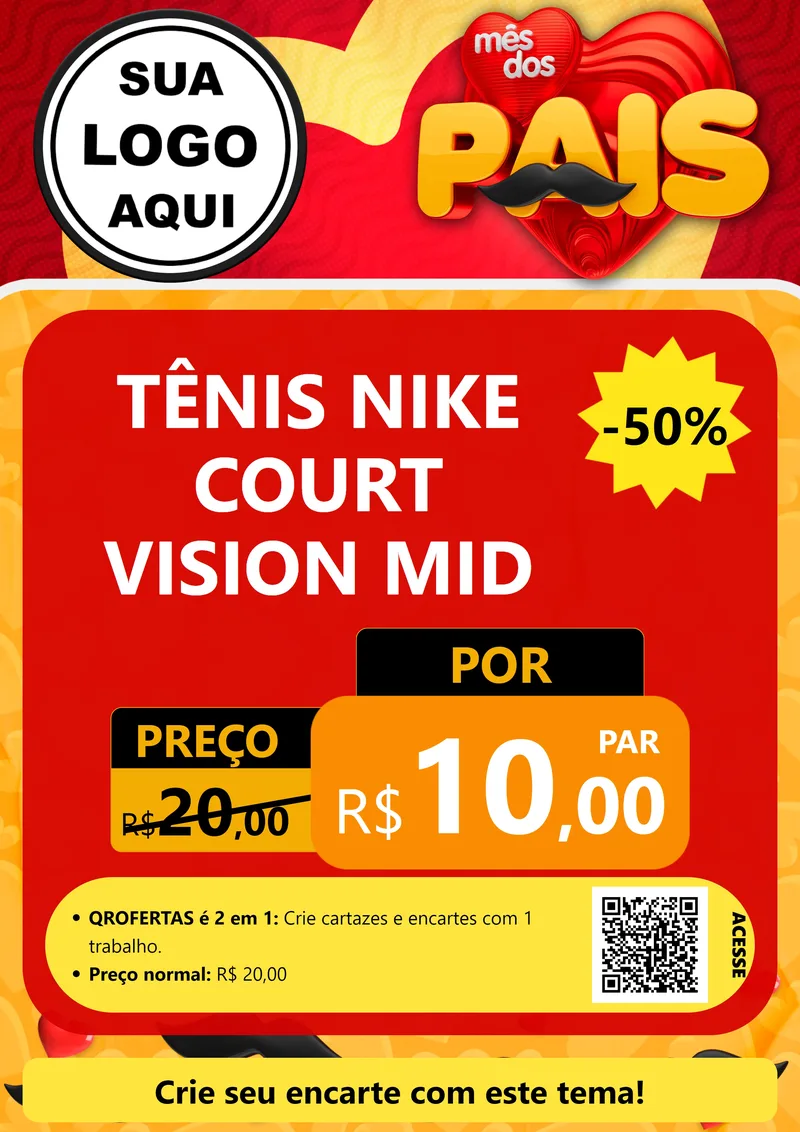 Modelo de Cartaz para Cartaz A4 Vertical com o tema Mês Dos Pais para Calçados