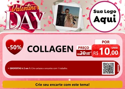 Modelo de Cartaz para Cartaz A4 Horizontal com o tema Valentine's Day para Suplementos alimentares