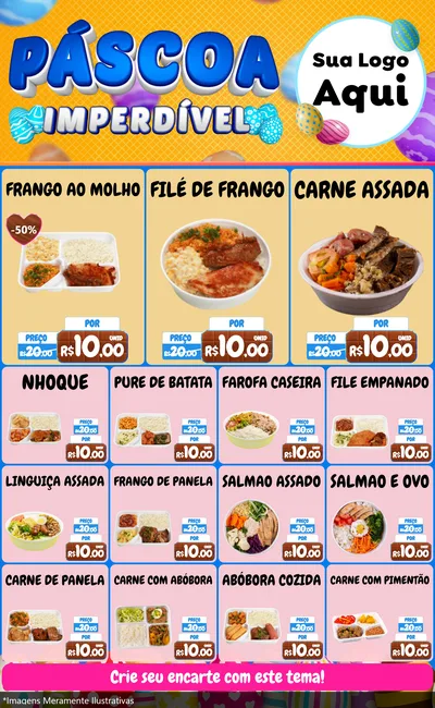 Modelo de Encarte para Encarte Grande com o tema Páscoa Imperdível para Restaurante