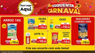 Modelo de TV para TV Horizontal com o tema Esquenta Carnaval para Supermercado