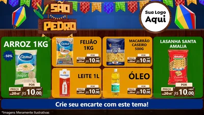Modelo de TV para TV Horizontal com o tema São Pedro para Supermercado