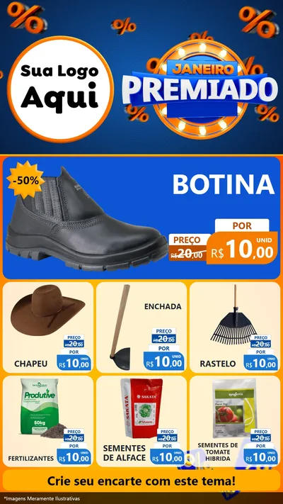 Modelo de Rede Social para Stories com o tema Janeiro Premiado para Agropecuária