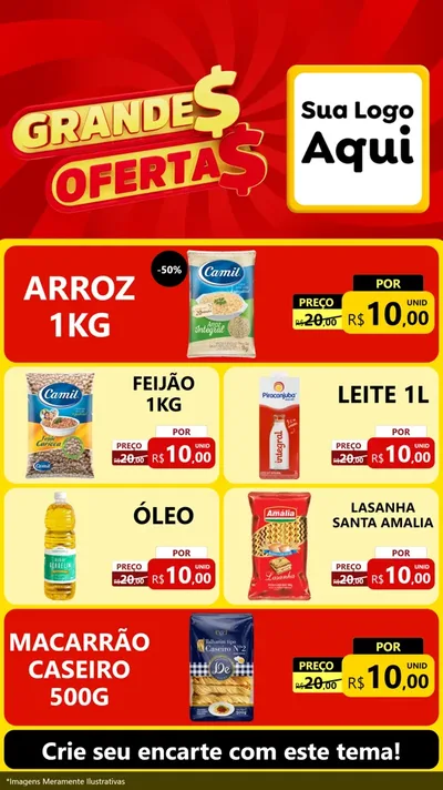 Modelo de TV para TV Vertical com o tema Grandes Ofertas para Supermercado