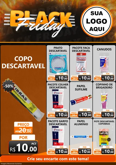 Modelo de Encarte para Encarte A4 Vertical com o tema Black Friday para Embalagens