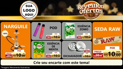 Modelo de TV para TV Horizontal com o tema Réveillon de Ofertas para Tabacaria