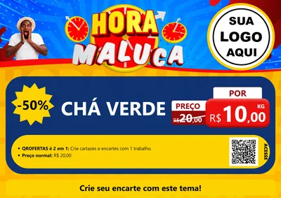 Modelo de Cartaz para Cartaz A4 Horizontal com o tema Hora Maluca para Produtos Naturais
