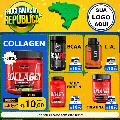 Modelo de Rede Social para Feed Facebook com o tema Proclamação da República para Suplementos alimentares