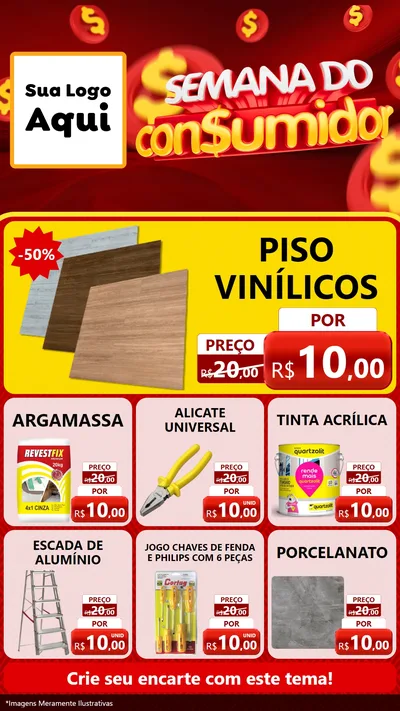 Modelo de Rede Social para Stories com o tema Semana do Consumidor para Material para Construção