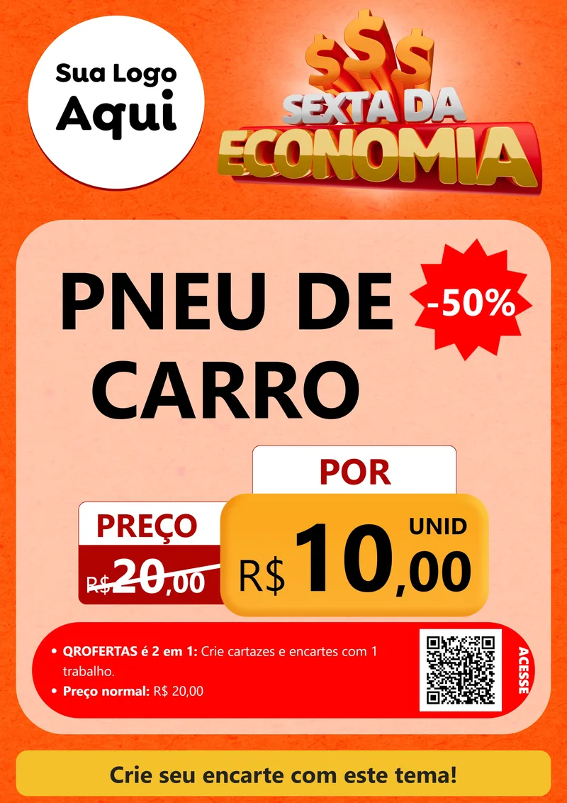 Modelo de Cartaz para Cartaz A4 Vertical com o tema Sexta da Economia para Auto peças