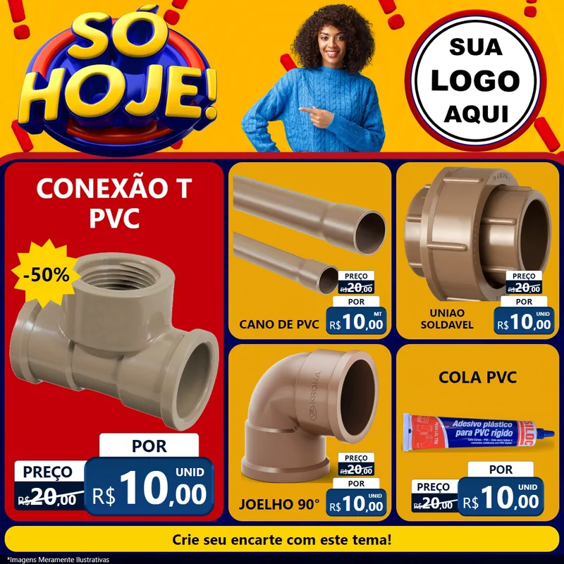 Modelo de Rede Social para Feed Facebook com o tema Só Hoje! para Tubos e conexões