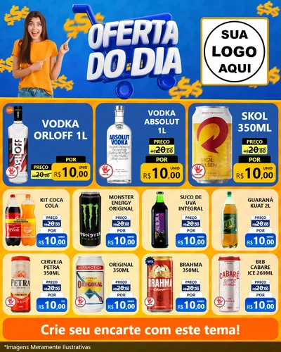 Modelo de Rede Social para Feed Instagram com o tema Oferta do Dia para Distribuidora de bebidas