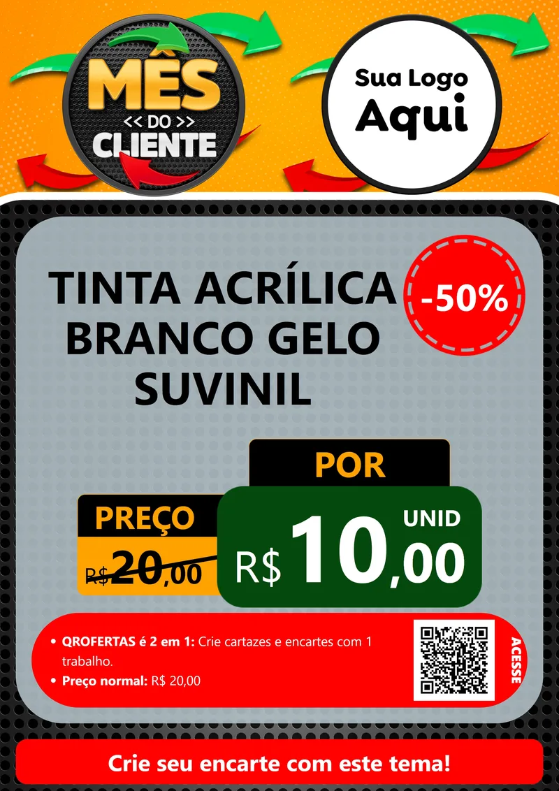 Modelo de Cartaz para Cartaz A4 Vertical com o tema Mês do Cliente para Tintas e Ferramentas