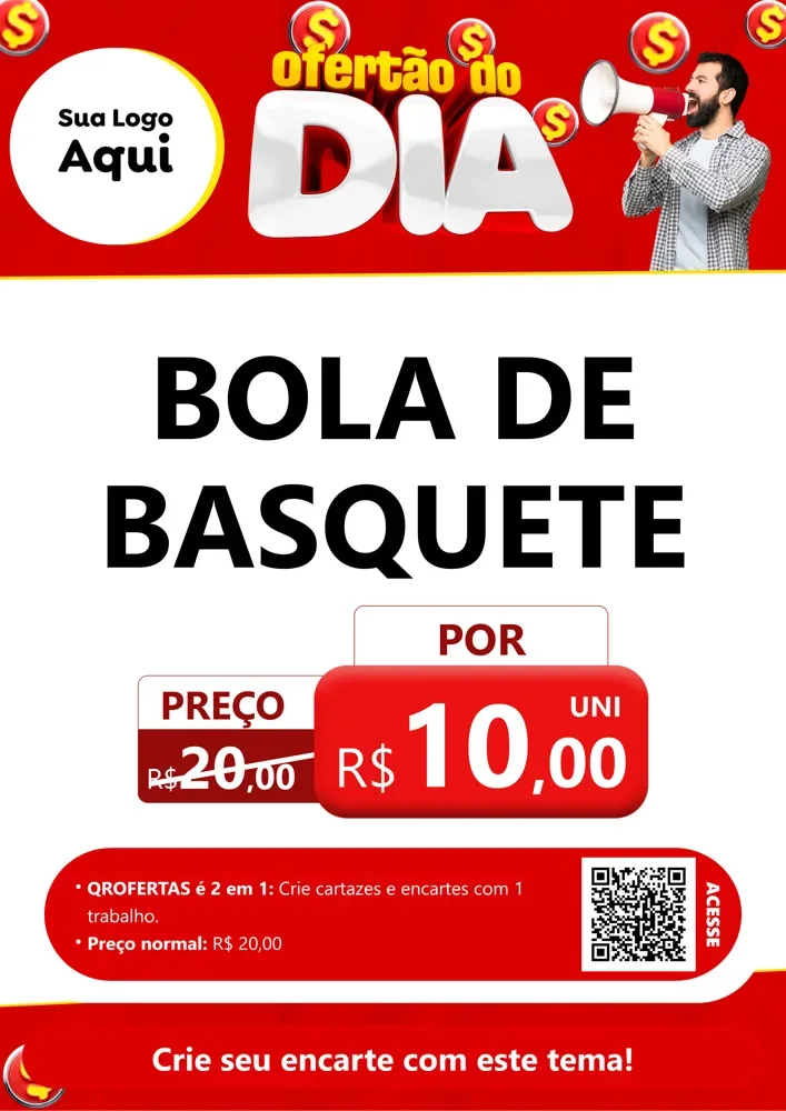 Modelo de Cartaz para Cartaz A4 Vertical com o tema Ofertão do dia para Artigos Esportivos