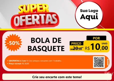 Modelo de Cartaz para Cartaz A4 Horizontal com o tema Super Ofertas para Artigos Esportivos