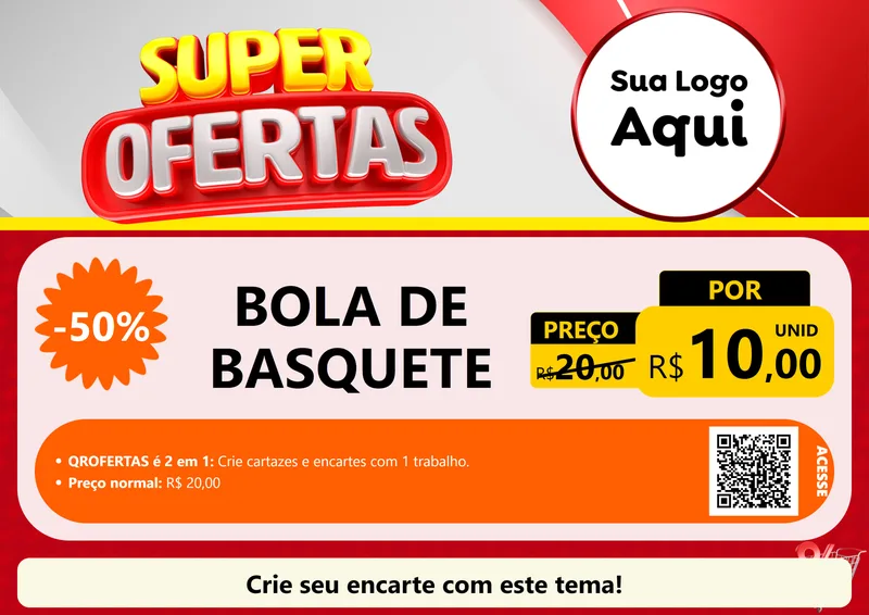Modelo de Cartaz para Cartaz A4 Horizontal com o tema Super Ofertas para Artigos Esportivos