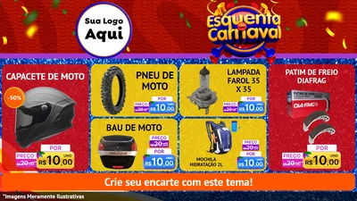 Modelo de TV para TV Horizontal com o tema Esquenta de Carnaval para Moto peças
