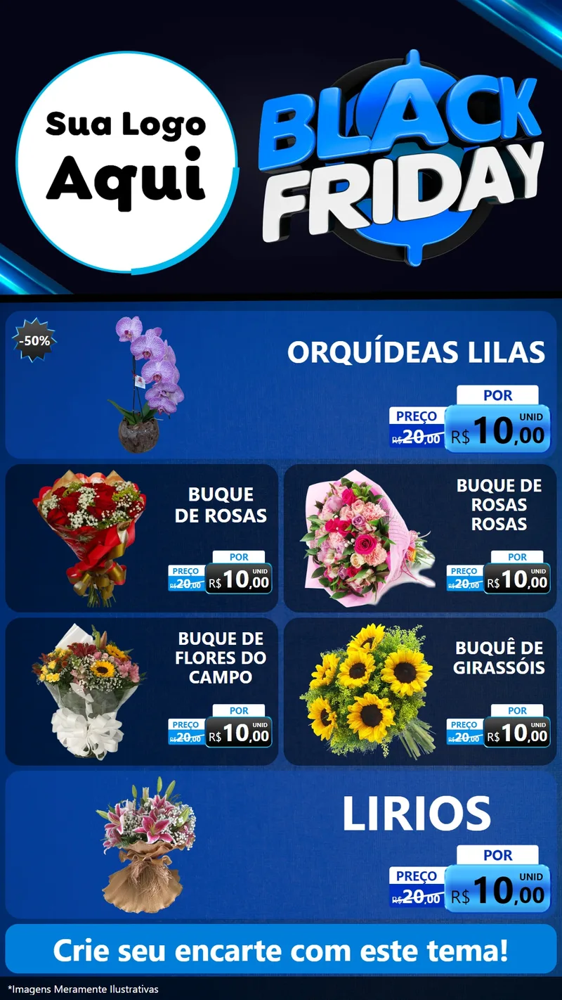 Modelo de TV para TV Vertical com o tema Black Friday para Floricultura e jardim