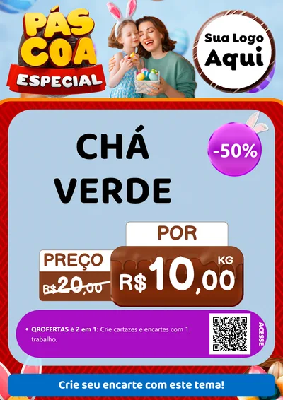 Modelo de Cartaz para Cartaz A4 Vertical com o tema Páscoa Especial para Produtos Naturais
