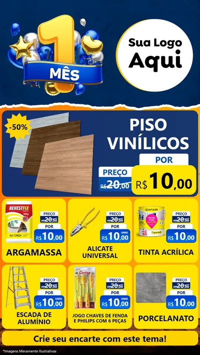 Modelo de Rede Social para Stories com o tema Um Mês de Aniversário para Material para Construção