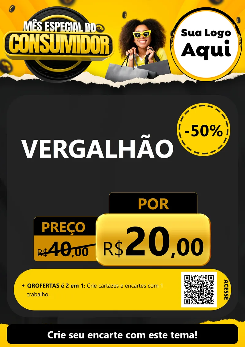Modelo de Cartaz para Cartaz A4 Vertical com o tema Mês Especial do Consumidor para Ferragens