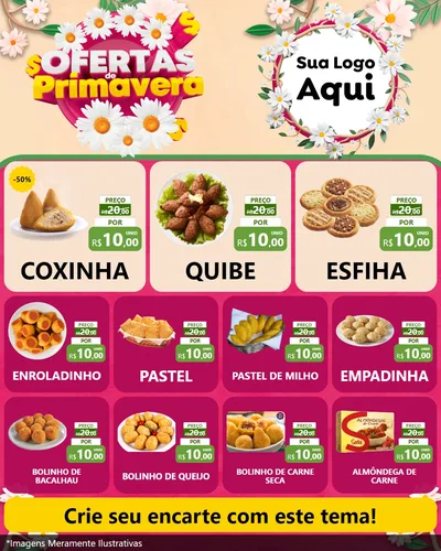 Modelo de Rede Social para Feed Instagram com o tema Ofertas de Primavera para Salgadaria