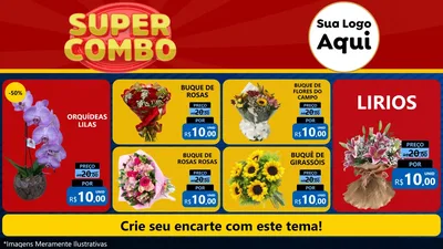 Modelo de TV para TV Horizontal com o tema Super Combo para Floricultura e jardim