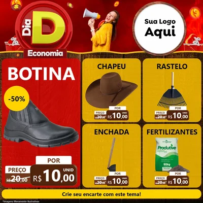 Modelo de Rede Social para Feed Facebook com o tema Dia D Economia para Agropecuária