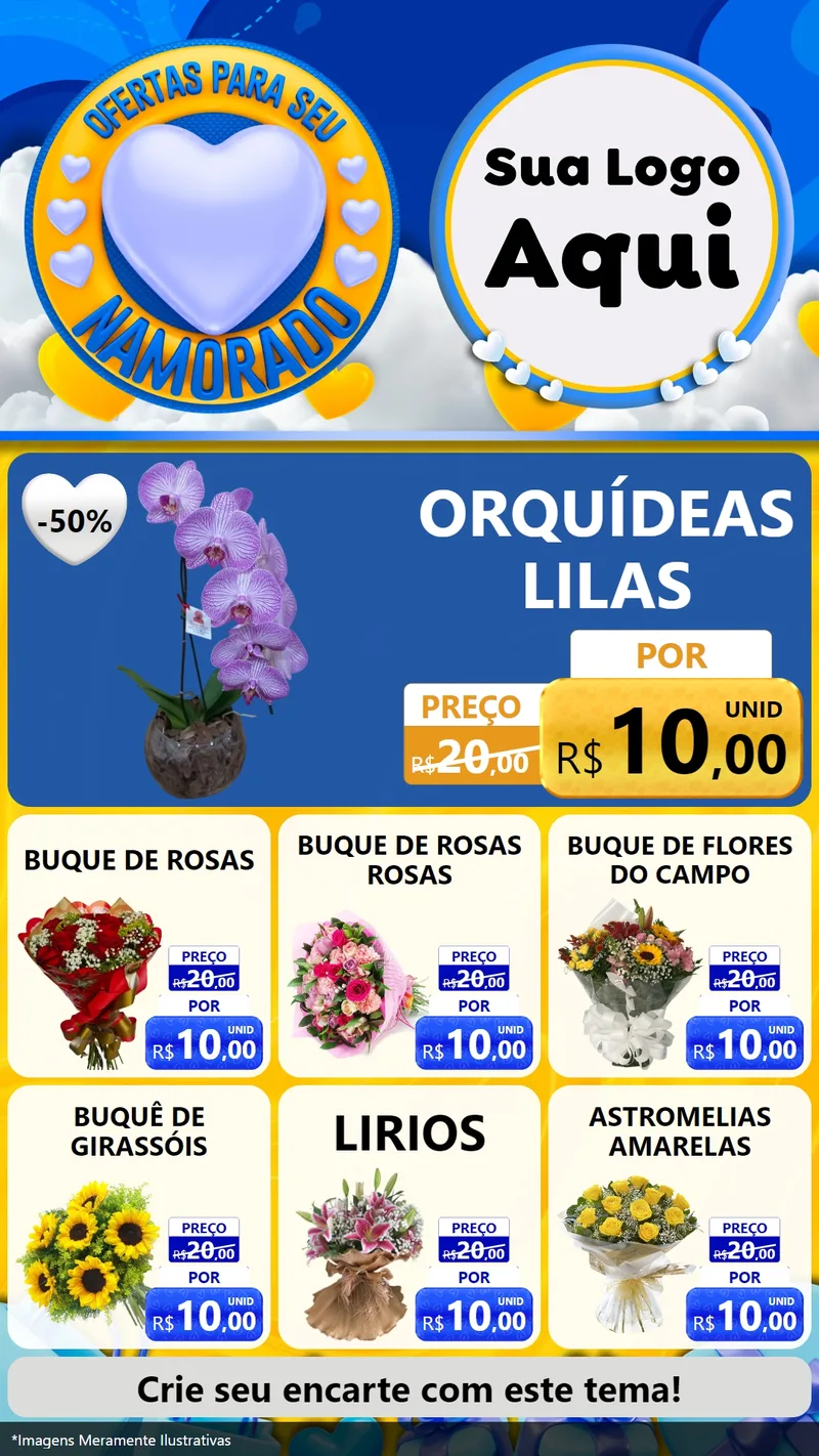 Modelo de Rede Social para Stories com o tema Ofertas Para Seu Namorado para Floricultura e jardim