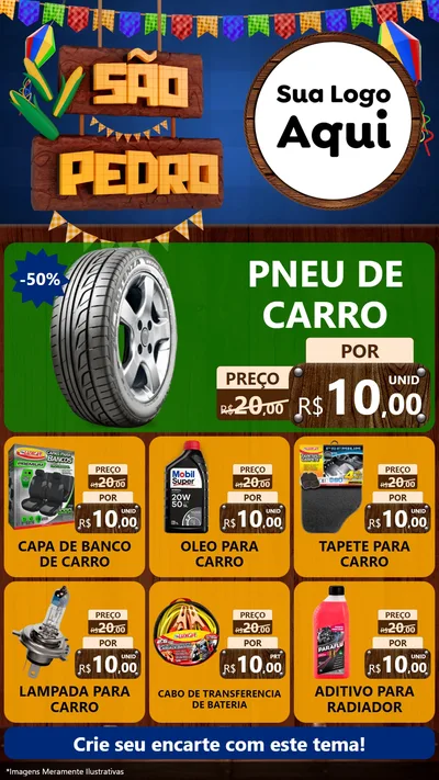 Modelo de Rede Social para Stories com o tema São Pedro para Auto peças