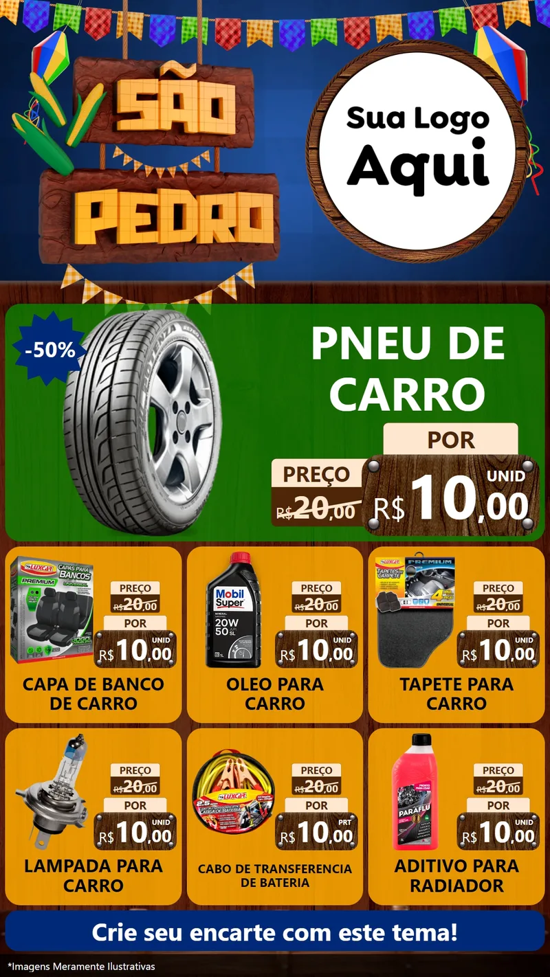 Modelo de Rede Social para Stories com o tema São Pedro para Auto peças