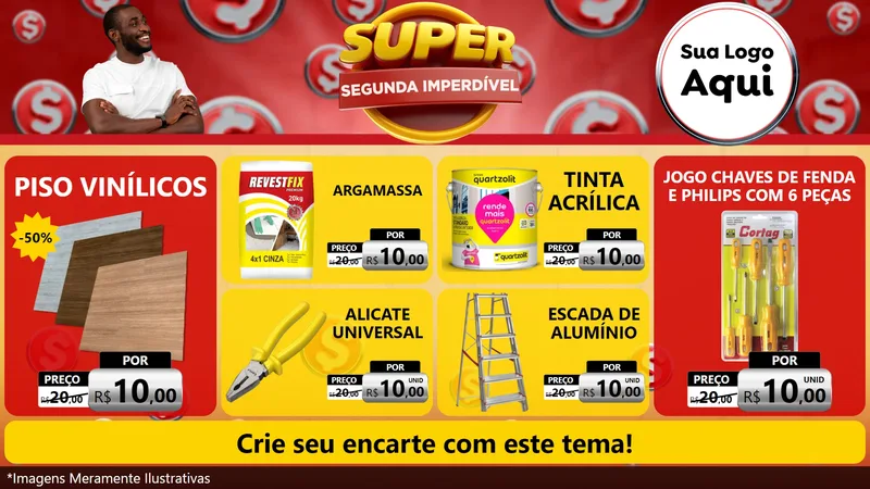 Modelo de TV para TV Horizontal com o tema Super Segunda Imperdível para Material para Construção