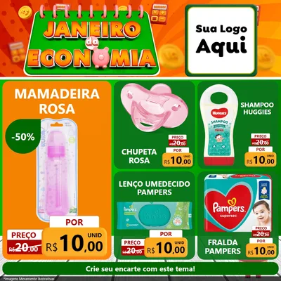 Modelo de Rede Social para Feed Facebook com o tema Janeiro da Economia para Bebês