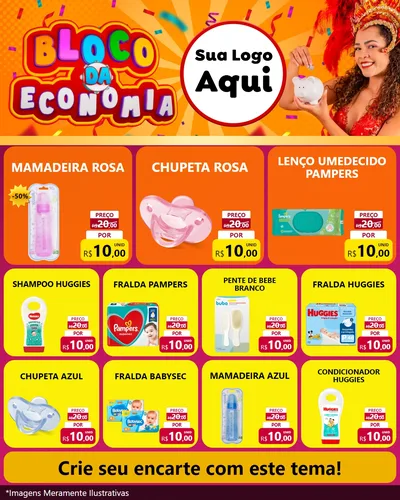 Modelo de Rede Social para Feed Instagram com o tema Bloco da Economia para Bebês