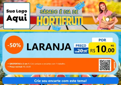 Modelo de Cartaz para Cartaz A4 Horizontal com o tema Sábado É Dia de Hortifruti para Hortifrúti