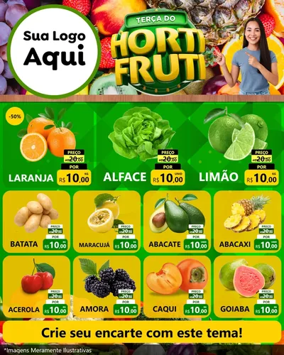 Modelo de Rede Social para Feed Instagram com o tema Terça do Hortifrúti para Hortifrúti
