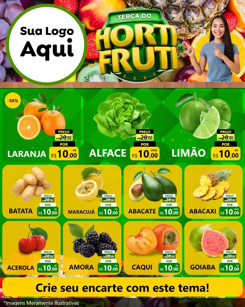 Modelo de Rede Social para Feed Instagram com o tema Terça do Hortifrúti para Hortifrúti