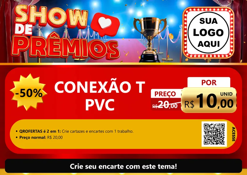 Modelo de Cartaz para Cartaz A4 Horizontal com o tema Show de Prêmios para Tubos e conexões
