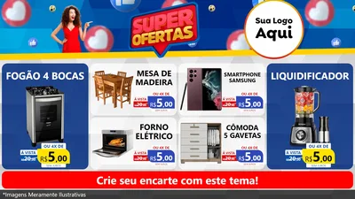 Modelo de TV para TV Horizontal com o tema Super Ofertas para Móveis e Eletro