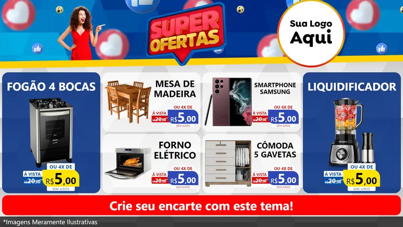 Modelo de TV para TV Horizontal com o tema Super Ofertas para Móveis e Eletro