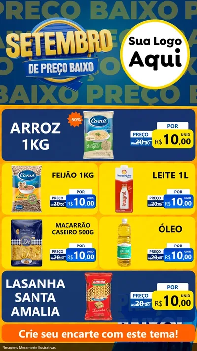 Modelo de TV para TV Vertical com o tema Setembro De Preço Baixo para Supermercado