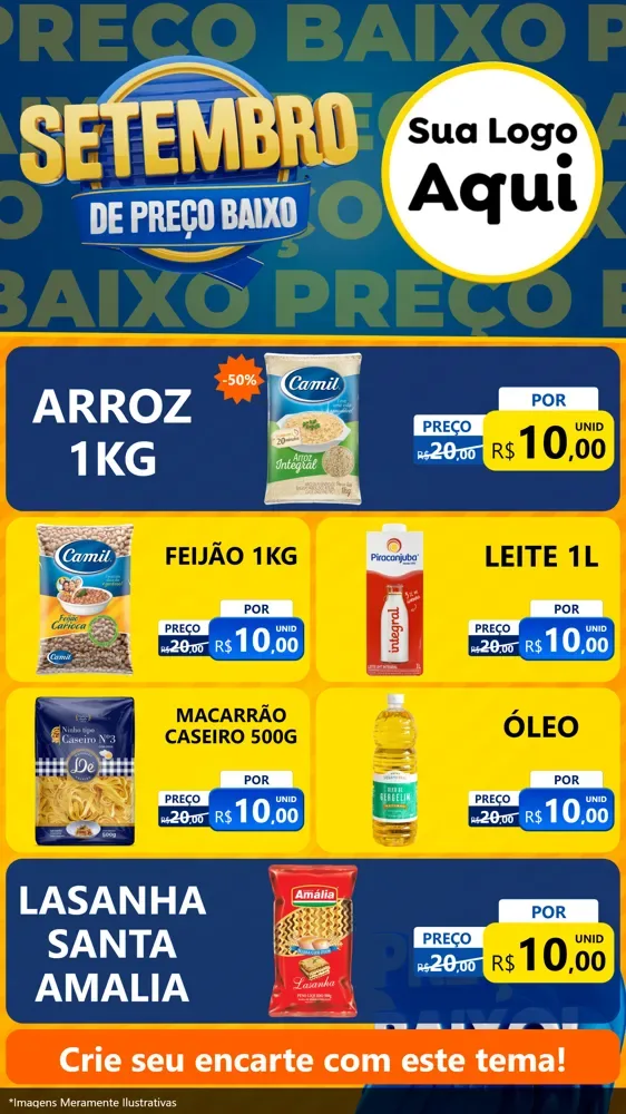 Modelo de TV para TV Vertical com o tema Setembro De Preço Baixo para Supermercado