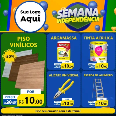 Modelo de Rede Social para Feed Facebook com o tema Semana da Independência para Material para Construção