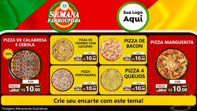 Modelo de TV para TV Horizontal com o tema Semana Farroupilha para Pizzaria