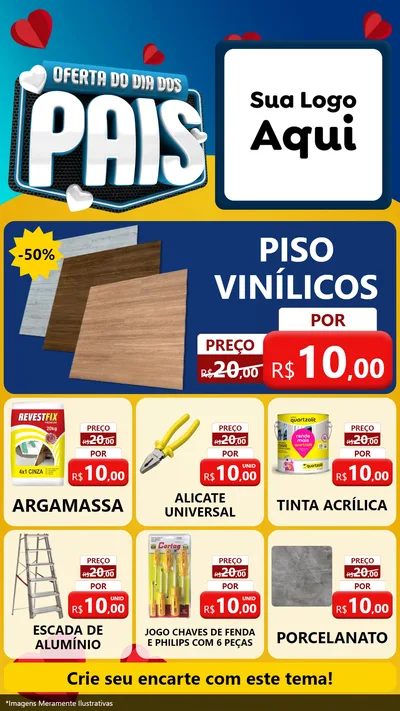 Modelo de Rede Social para Stories com o tema Oferta Do Dia Dos Pais para Material para Construção