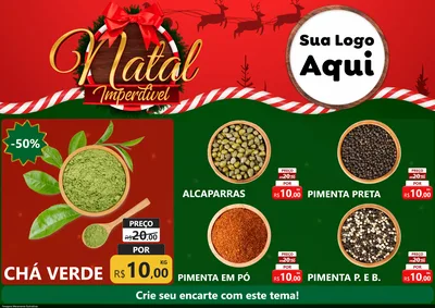 Modelo de Encarte para Encarte A4 Horizontal com o tema Natal Imperdível para Produtos Naturais