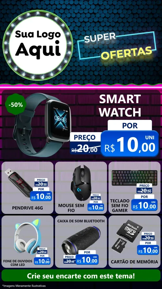 Modelo de Rede Social para Stories com o tema Super Ofertas para Informática